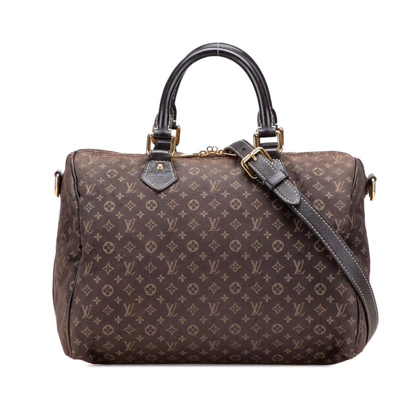 Louis Vuitton Monogram Mini Lin Speedy Bandouliere 30 Brown Cotton Good condition - Front View