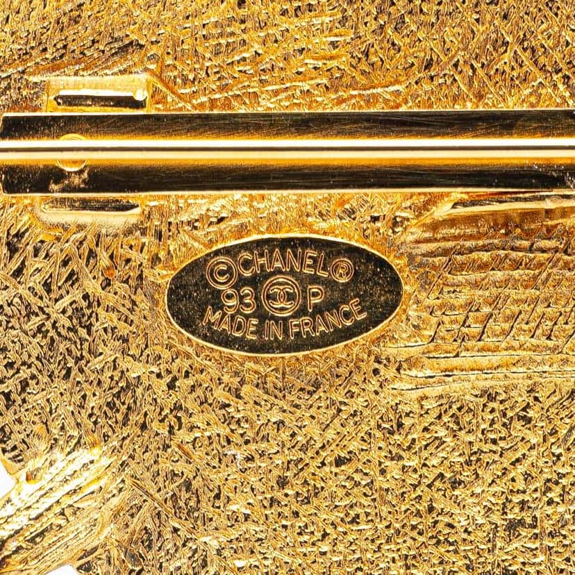 Chanel Gold Plated CC Arrow and Heart Brooch Gold Metal Good condition - Inside View