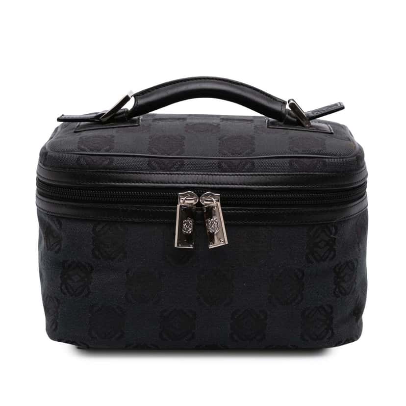 Loewe Anagram Canvas Vanity Case Black Canvas Good condition - Front View