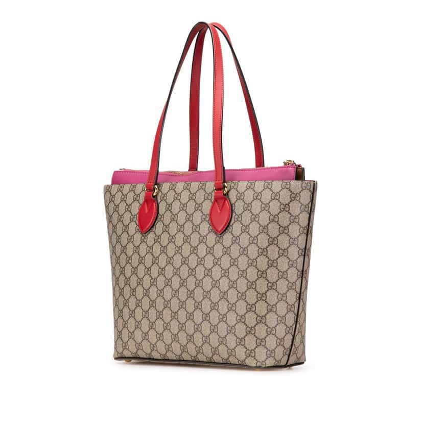 Gucci Medium GG Supreme Linea A Zip Tote Brown Canvas Good condition - Back View