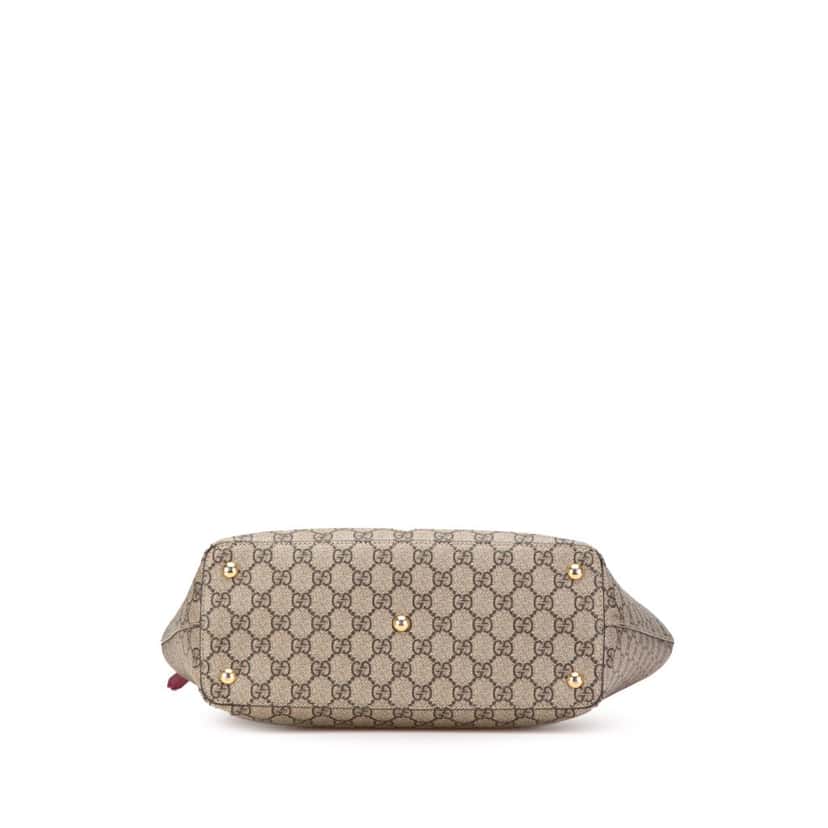 Gucci Medium GG Supreme Linea A Zip Tote Brown Canvas Good condition - Inside View