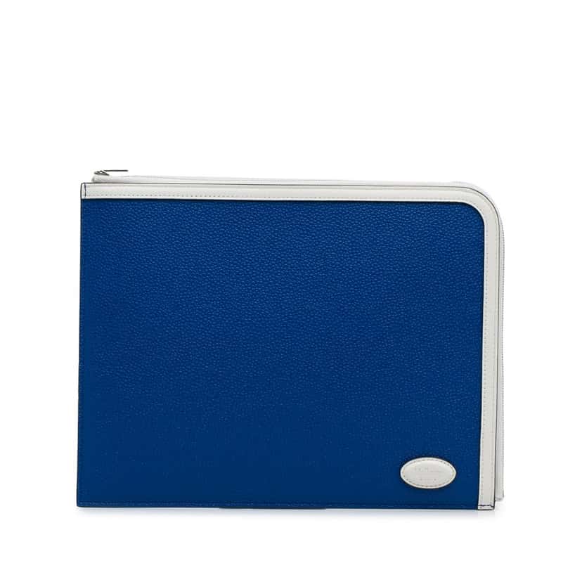 Mulberry X Richard Malone Zip Clutch Blue Leather Very good condition - Front View