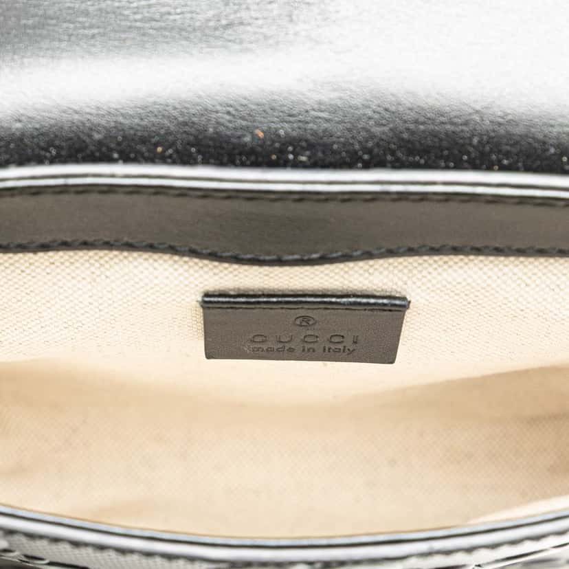 Gucci GG Embossed Perforated Double Belt Bag Black Leather Very good condition - Box View