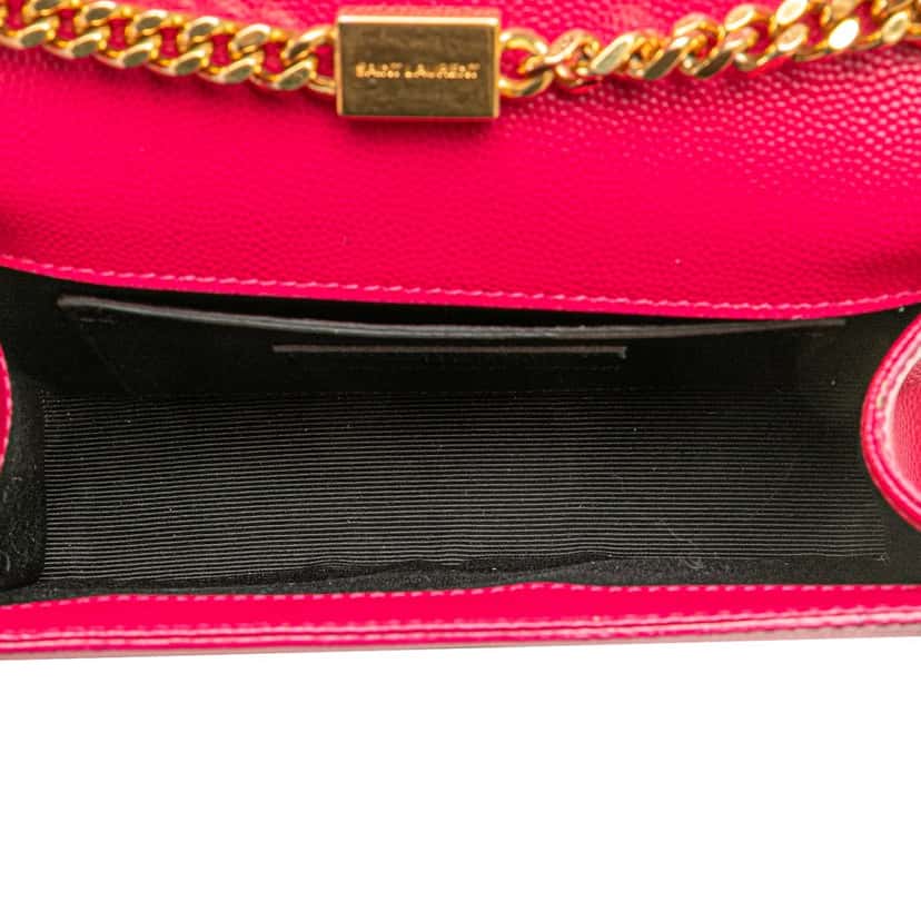 Saint Laurent Small Grain De Poudre Monogram Kate Crossbody Pink Leather Good condition - Model View