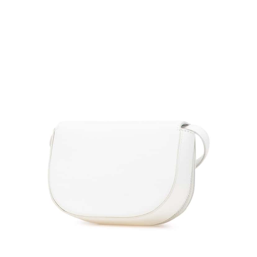 Balenciaga XS Grained Calfskin Logo Ville Day Crossbody White Leather Good condition - Back View