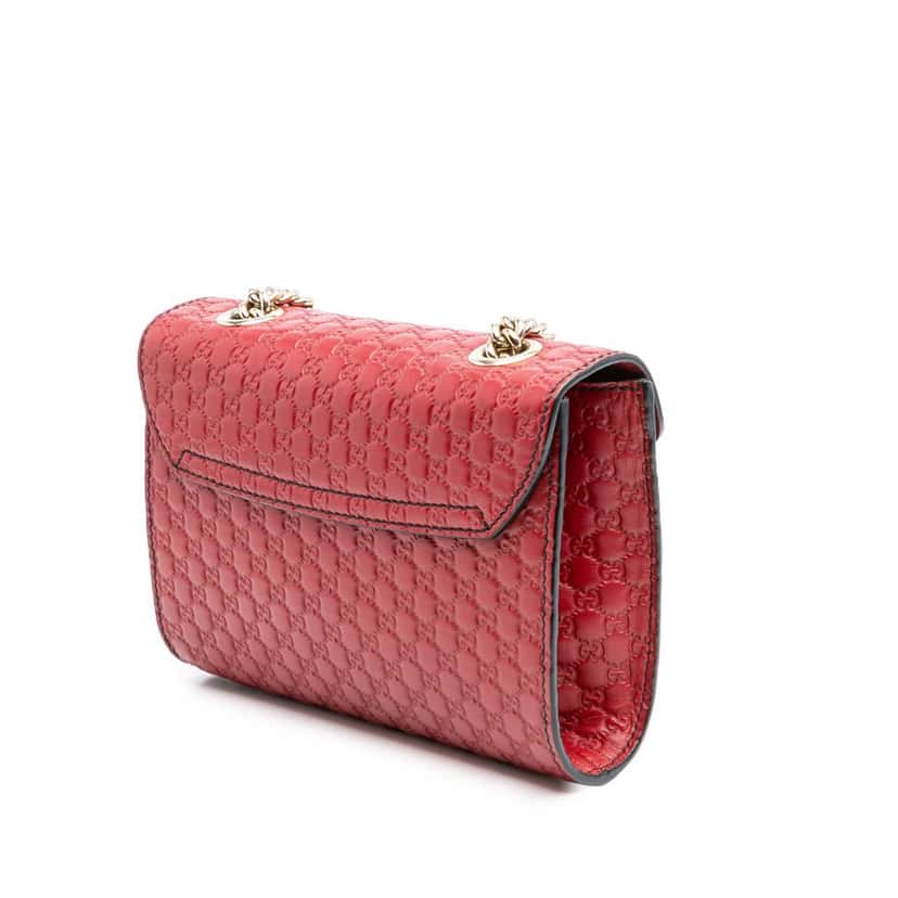 Gucci Mini Microguccissima Emily Crossbody Red Leather Good condition - Back View