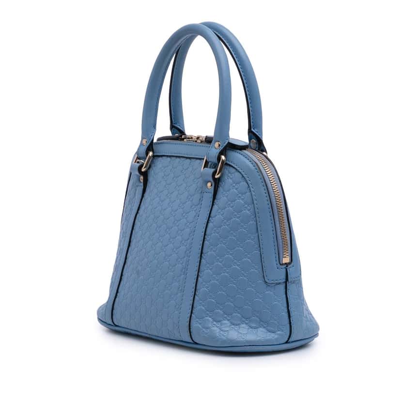 Gucci Mini Microguccissima Dome Satchel Blue Leather Good condition - Back View