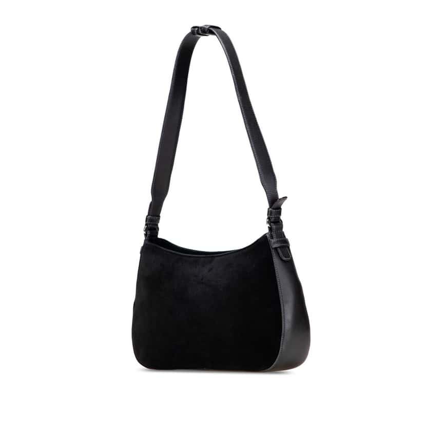 Loewe Suede Shoulder Bag Black Leather Good condition - Back View