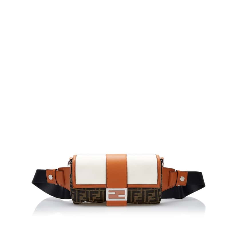 Fendi Zucca Convertible Belt Bag Brown Canvas Good condition - Front View