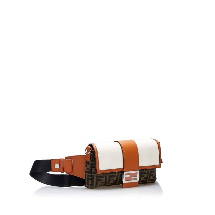 Fendi Zucca Convertible Belt Bag Brown Canvas Good condition - Back View