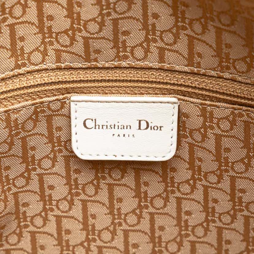 Dior Large Lambskin Cannage Lady Dior White Leather Good condition - Box View