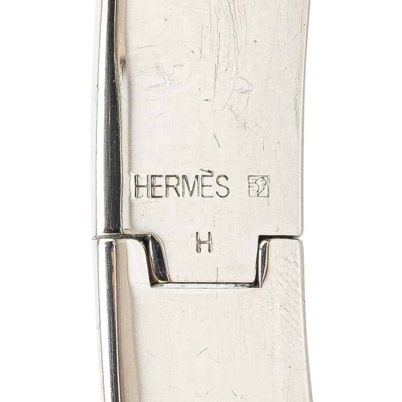 Hermès Narrow Enamel Clic H Bracelet PM Brown Good condition - Model View