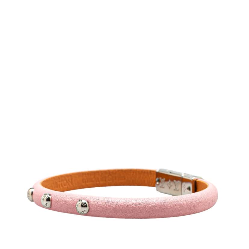 Louis Vuitton Leather LV Confidential Bracelet Pink Leather Good condition - Back View
