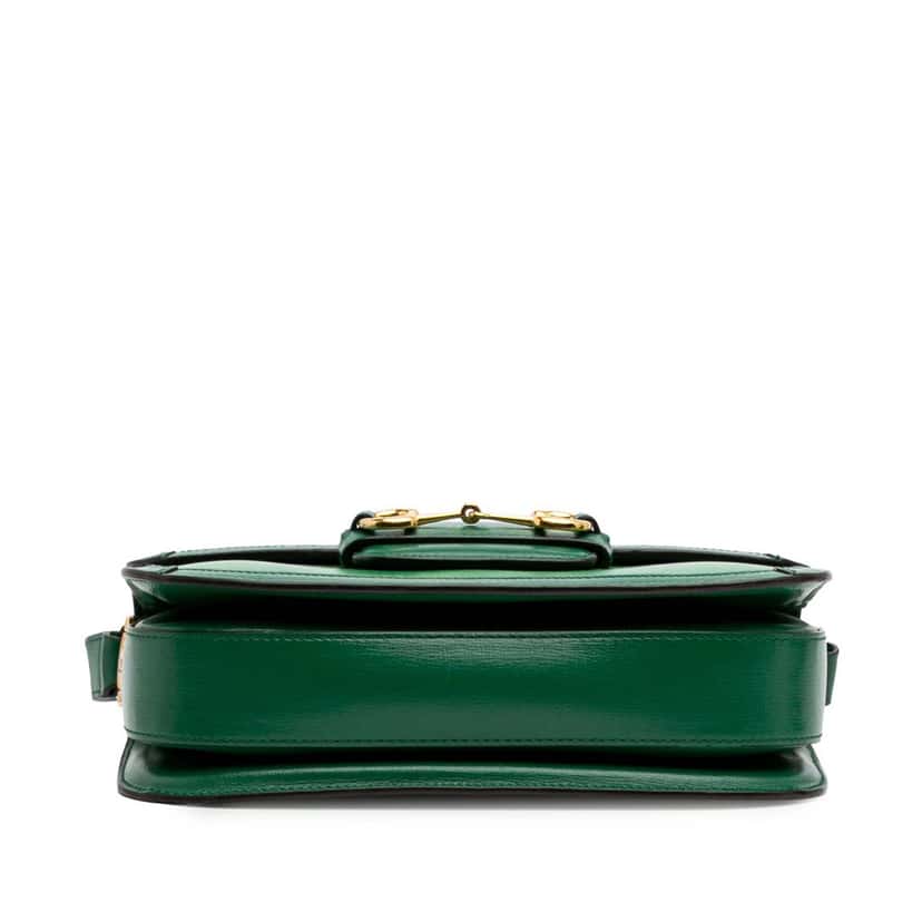 Gucci Small Leather Horsebit 1955 Shoulder Bag Green Canvas Good condition - Inside View