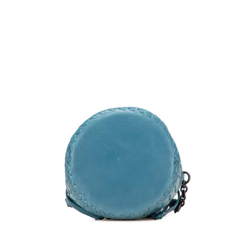Bottega Veneta Nappa Intrecciato Bucket Blue Leather Good condition - Inside View