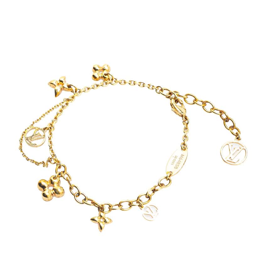 Louis Vuitton Gold Plated Monogram Blooming Supple Bracelet Gold Metal Good condition - Back View