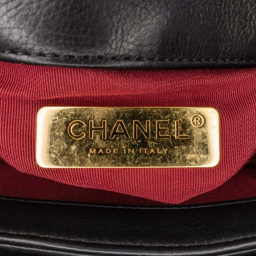 Chanel Mini Quilted Calfskin Pearl CC Accordion Flap Black Leather Very good condition - Box View