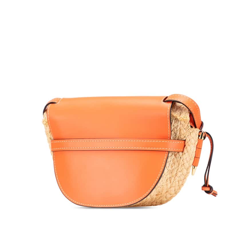 Loewe Small Raffia Gate Crossbody Brown Good condition - Back View