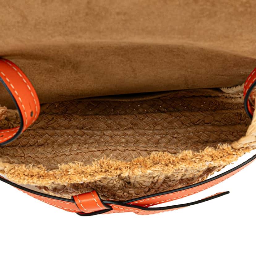 Loewe Small Raffia Gate Crossbody Brown Good condition - Model View