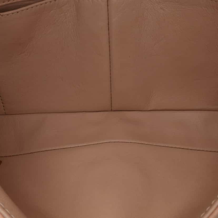 Chanel Classic Lambskin East West Single Flap Brown Leather Good condition - Model View