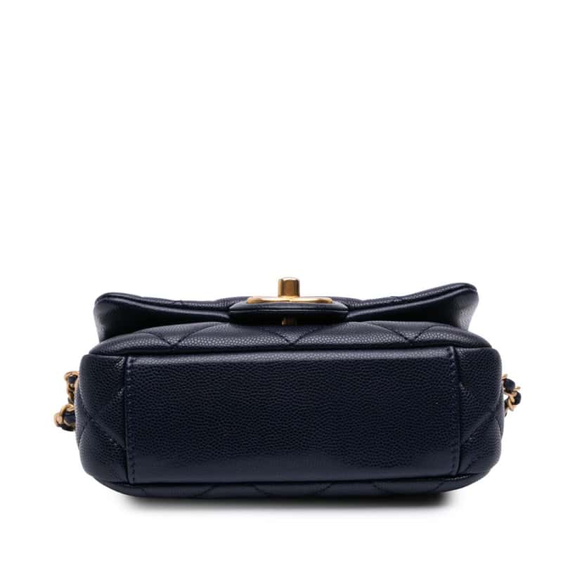 Chanel Mini Caviar Twist Your Buttons Flap Blue Leather Good condition - Inside View