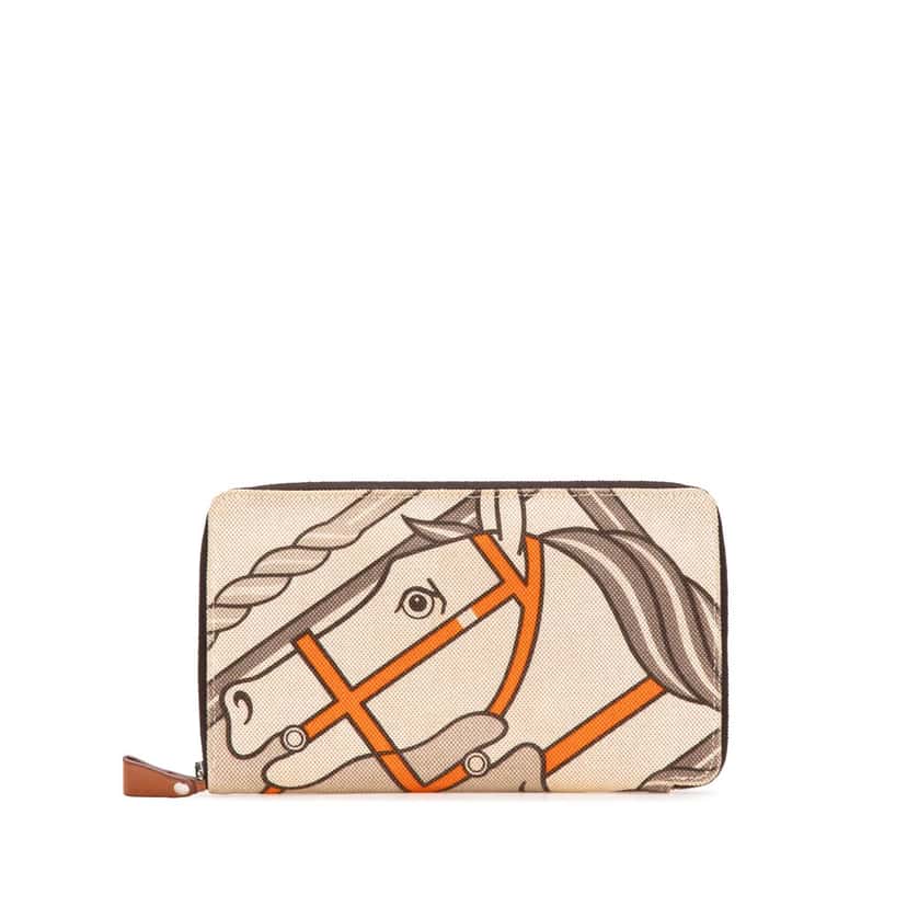 Hermès Toile Steeple GM Wallet Brown Canvas Good condition - Front View