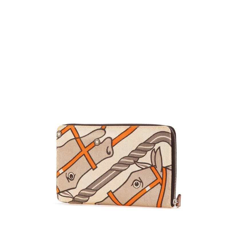 Hermès Toile Steeple GM Wallet Brown Canvas Good condition - Back View