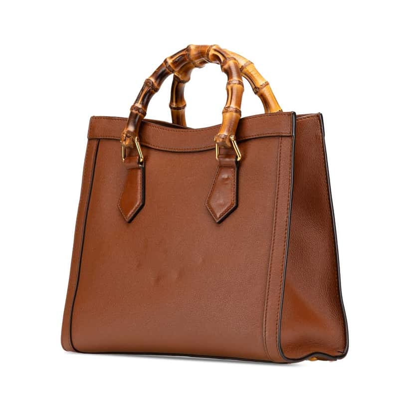 Gucci Small Leather Bamboo Diana Satchel Brown Leather Good condition - Back View