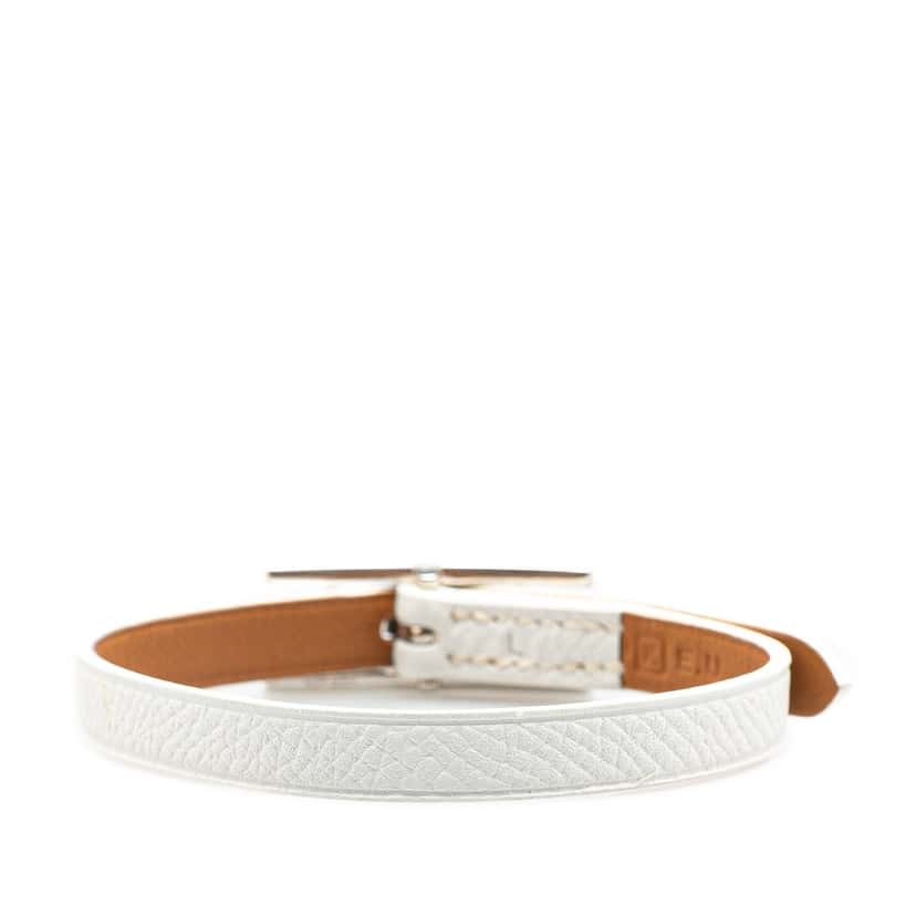 Hermès Epsom Behapi Single Tour Bracelet White Leather Good condition - Inside View