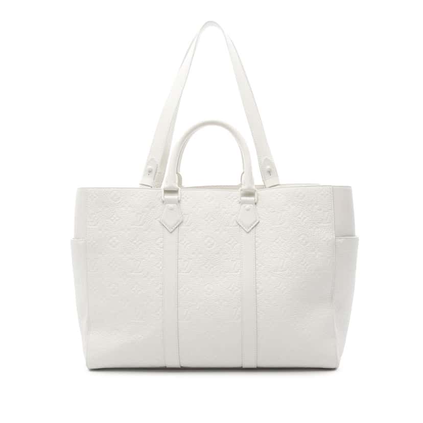 Louis Vuitton Monogram Taurillon Sac Plat 24H Tote White Leather Good condition - Front View