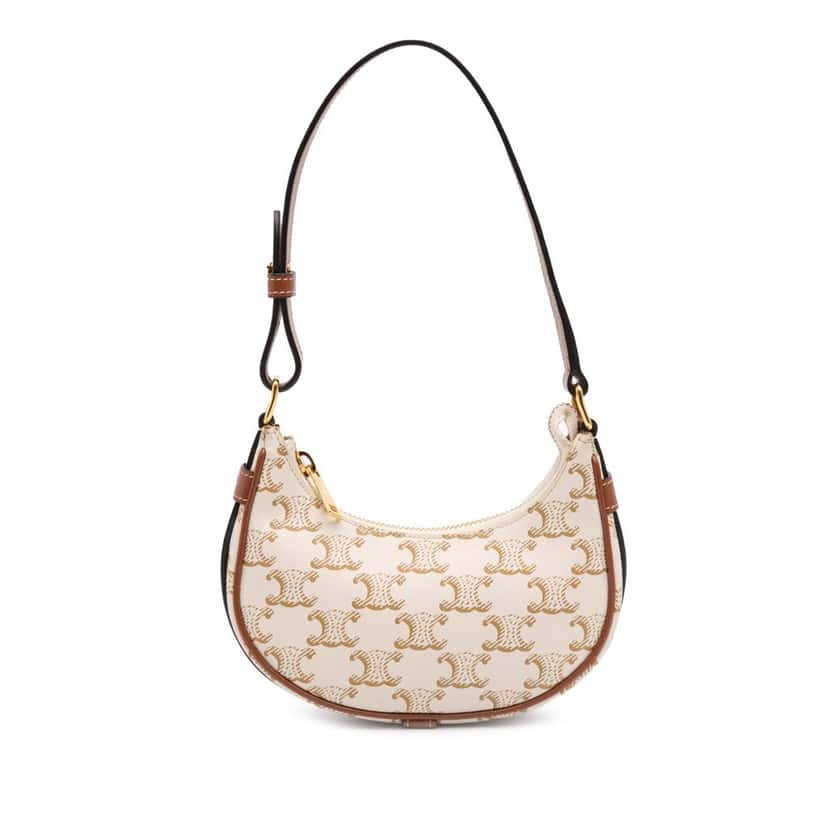 Celine Triomphe Coated Canvas Ava Shoulder Bag Brown Canvas Good condition - Front View