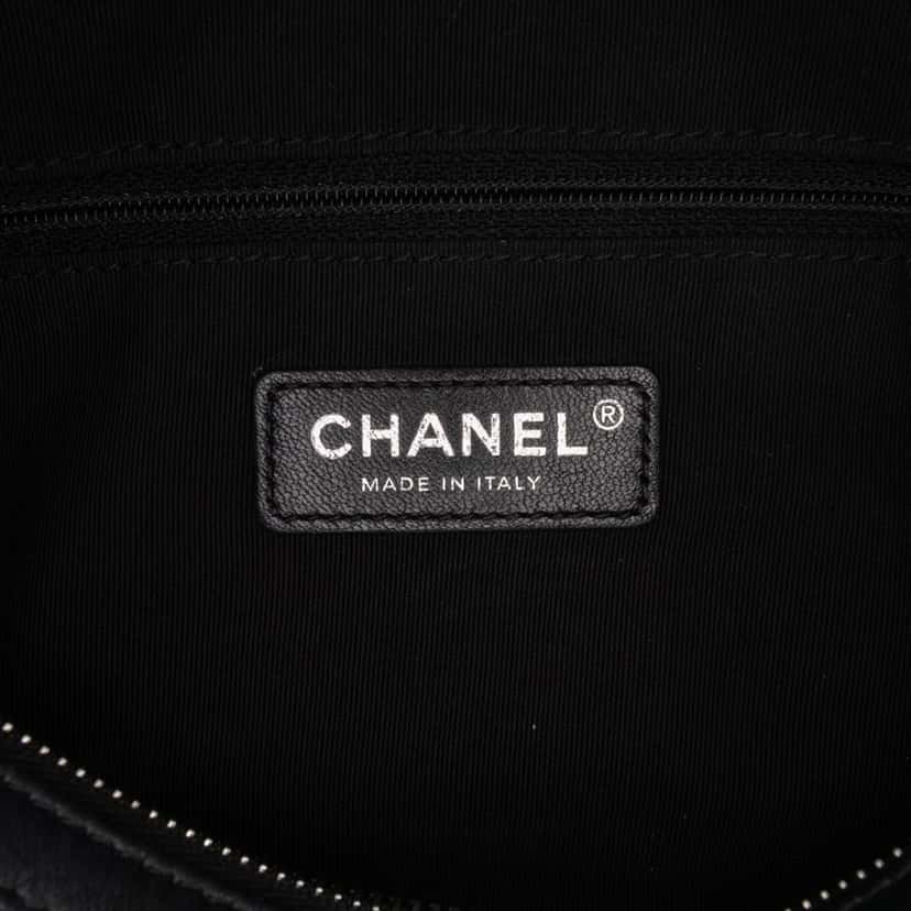 Chanel Calfskin Signature Chain 20s Bowling Bag Black Leather Good condition - Box View