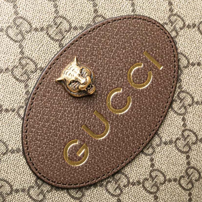 Gucci GG Supreme Neo Vintage Clutch Grey Canvas Good condition - Box View
