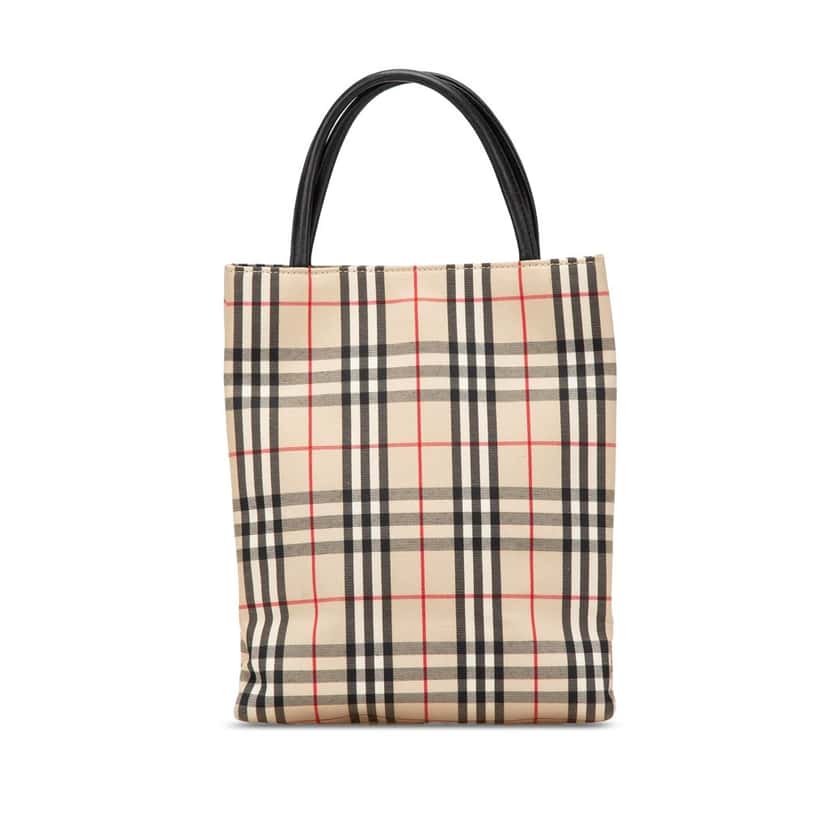 Burberry House Check Canvas Handbag Brown Canvas Good condition - Front View