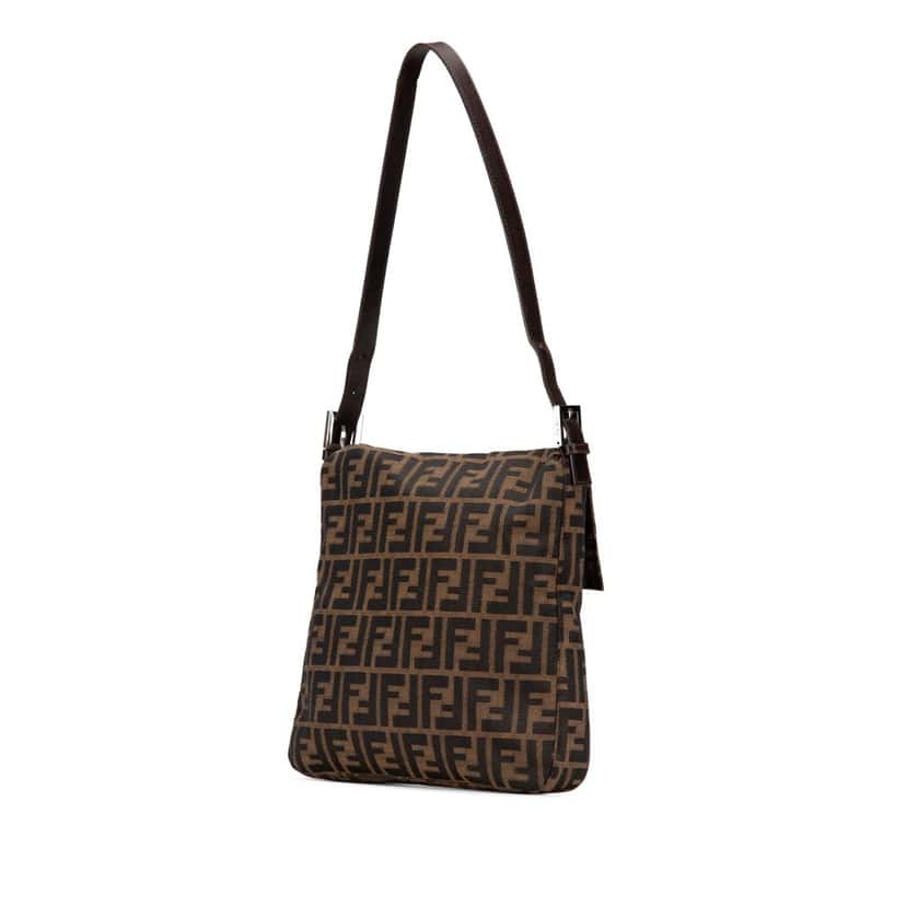 Fendi Zucca Canvas Shoulder Bag Brown Canvas Very good condition - Back View