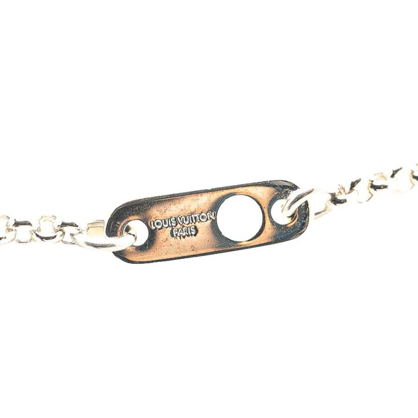 Louis Vuitton Silver Plated Enamel Game On Dice Pendant Necklace Silver Brass Good condition - Inside View