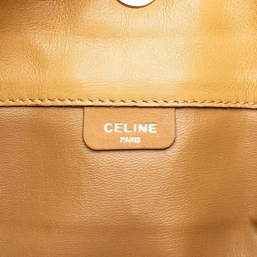 Celine Macadam Coated Canvas Clutch Brown Canvas Good condition - Box View