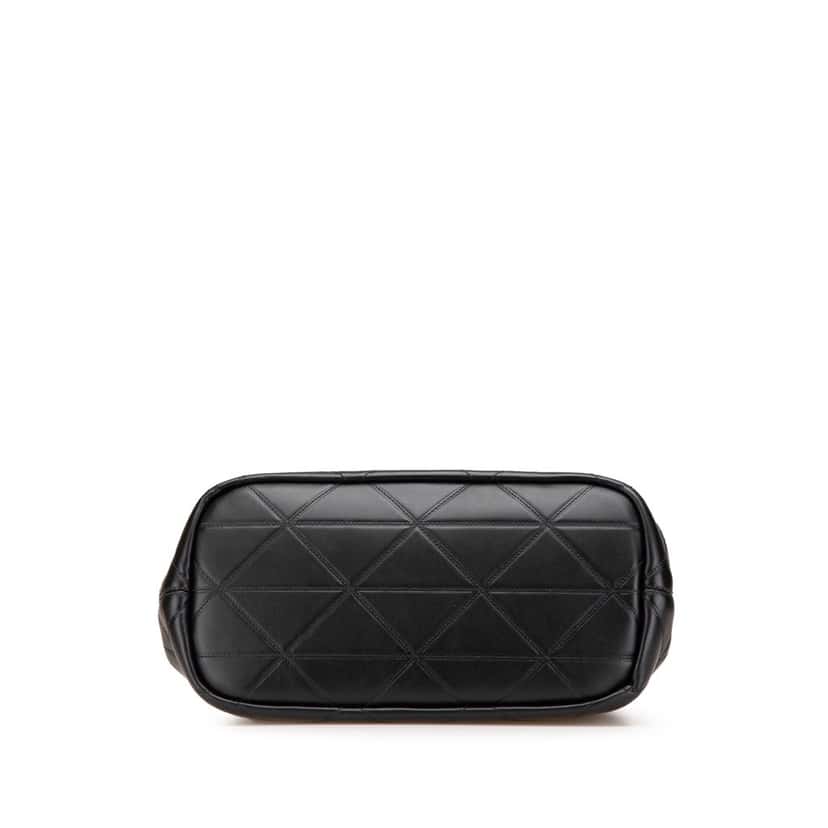 Prada Small Quilted Lambskin Satchel Black Leather Good condition - Inside View