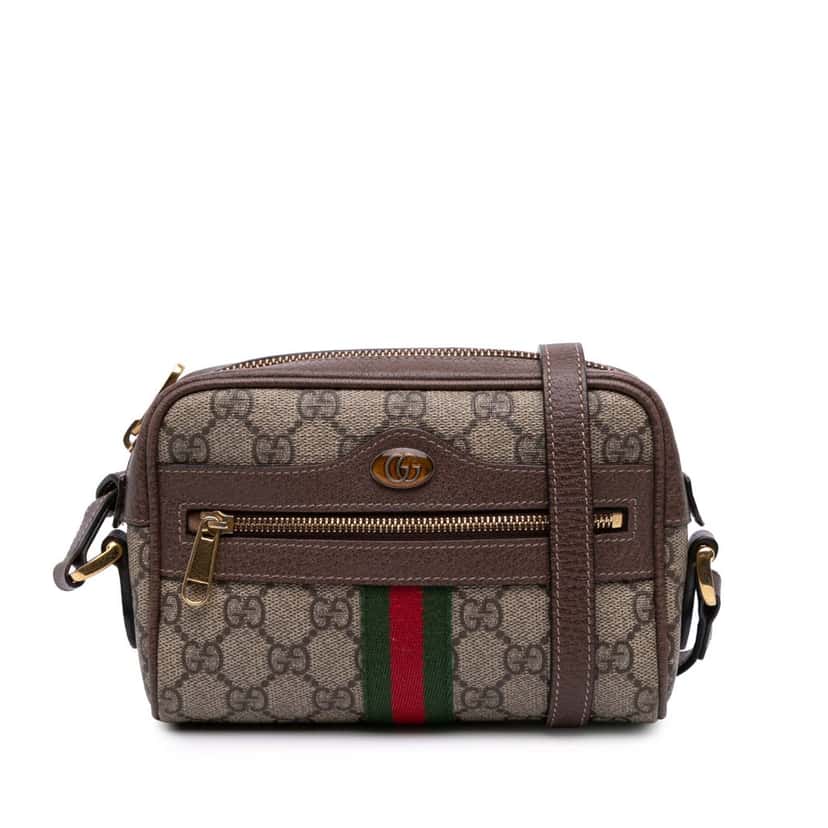 Gucci Mini GG Supreme Ophidia Crossbody Brown Canvas Good condition - Front View