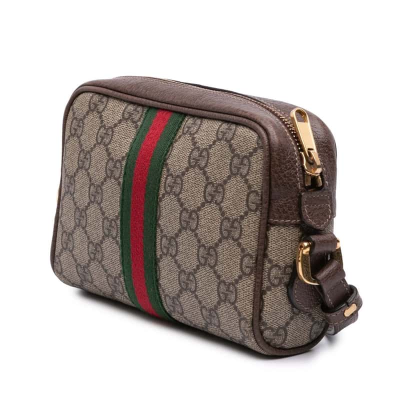 Gucci Mini GG Supreme Ophidia Crossbody Brown Canvas Good condition - Back View