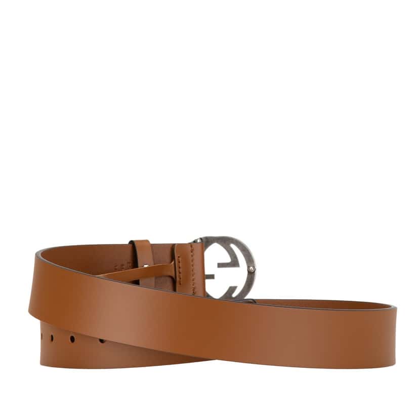 Gucci Leather Interlocking G Belt Brown Leather Good condition - Inside View