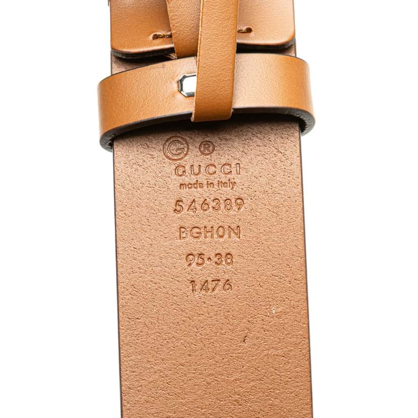 Gucci Leather Interlocking G Belt Brown Leather Good condition - Box View