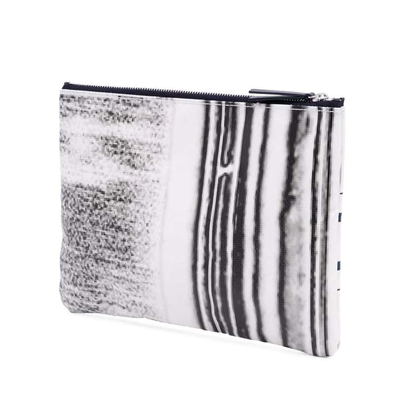 Dior Limited Edition Bilum Trompe Loeil Canvas 30 Montaigne Pochette White Canvas Very good condition - Back View