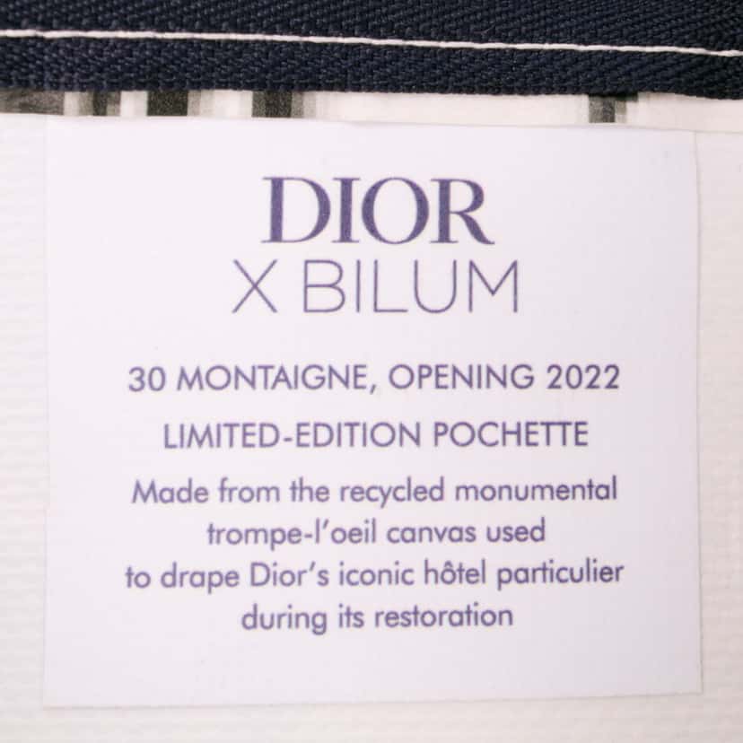Dior Limited Edition Bilum Trompe Loeil Canvas 30 Montaigne Pochette White Canvas Very good condition - Box View