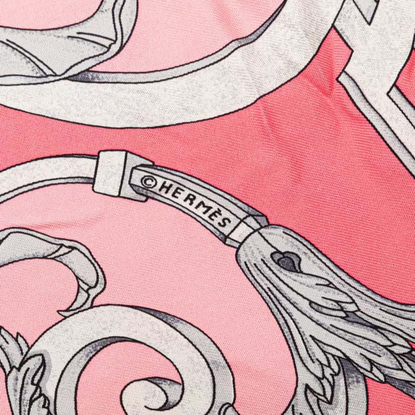 Hermès Les Tuileries Silk Scarf Pink Silk Good condition - Inside View