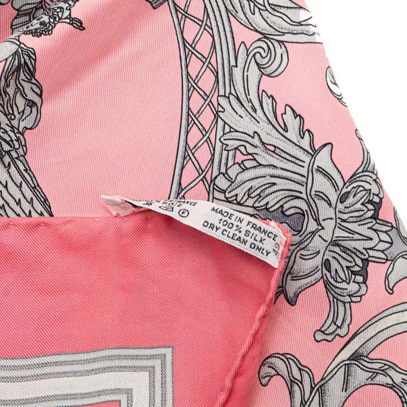 Hermès Les Tuileries Silk Scarf Pink Silk Good condition - Model View