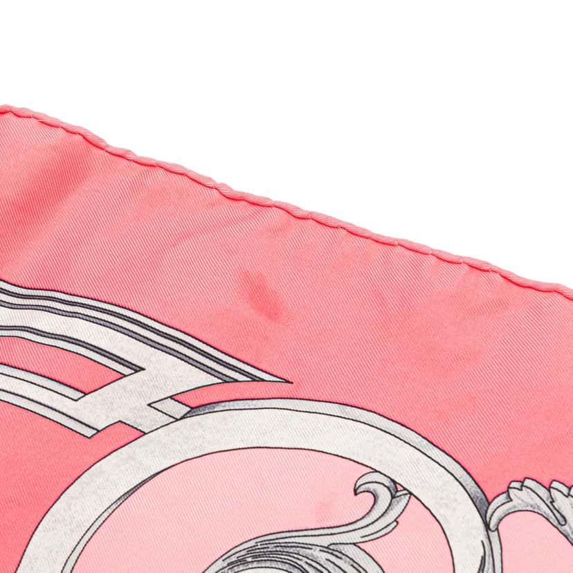 Hermès Les Tuileries Silk Scarf Pink Silk Good condition - Box View