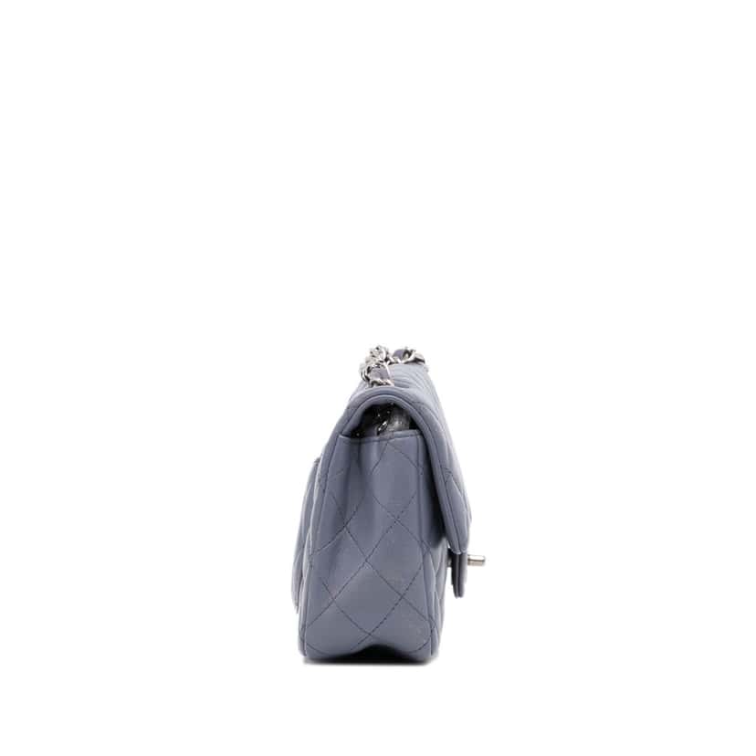 Chanel Mini Rectangular Classic Lambskin Single Flap Grey Leather Fair condition - Model View