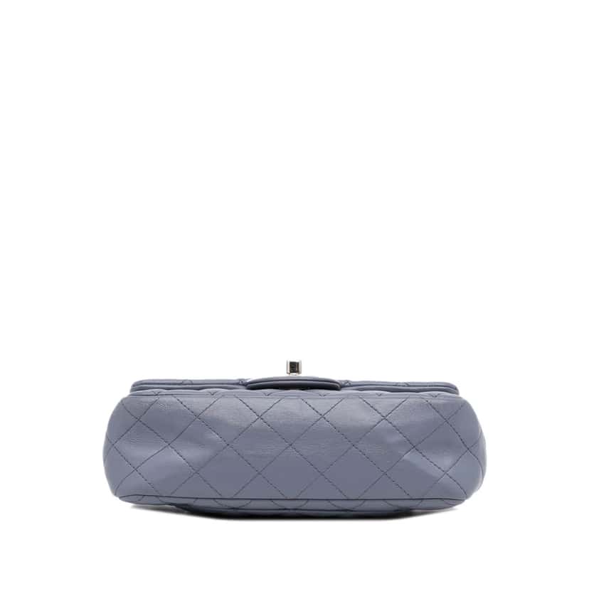 Chanel Mini Rectangular Classic Lambskin Single Flap Grey Leather Fair condition - Box View