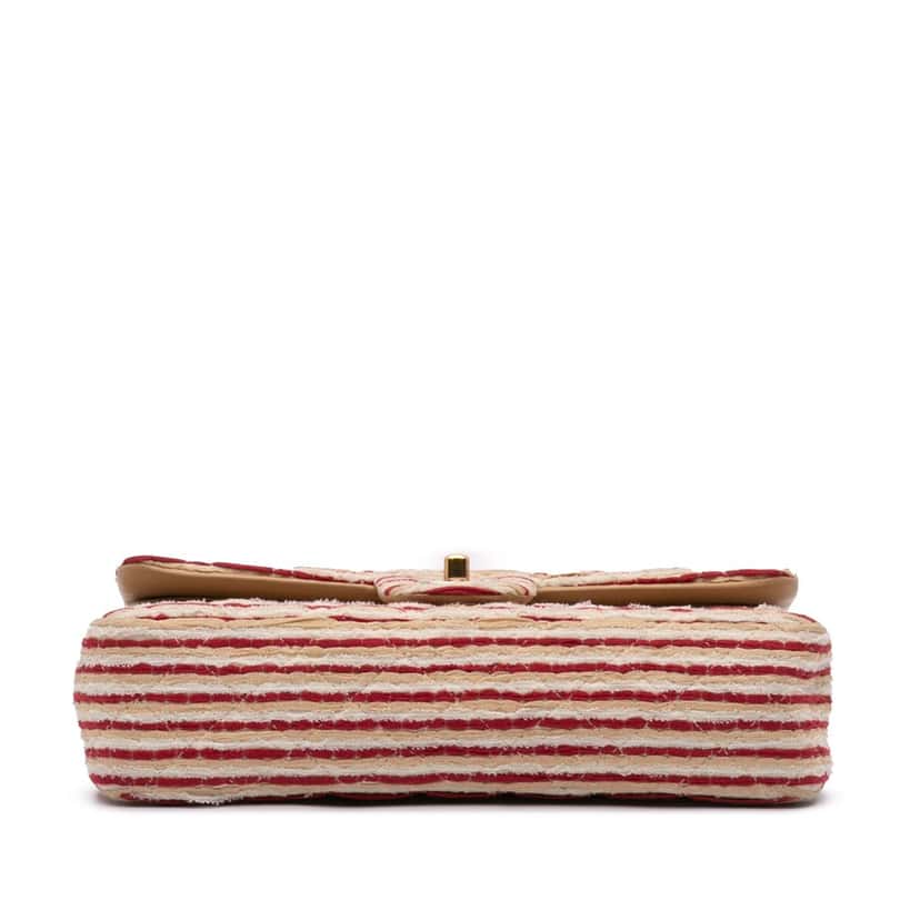 Chanel Medium Classic Jersey Coco Sailor Double Flap Red Wool Good condition - Inside View